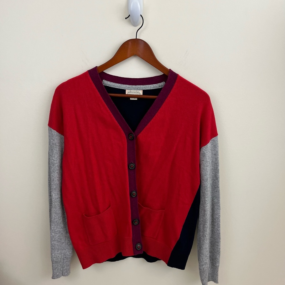 Johnnie b Button Up Color Block Cardigan